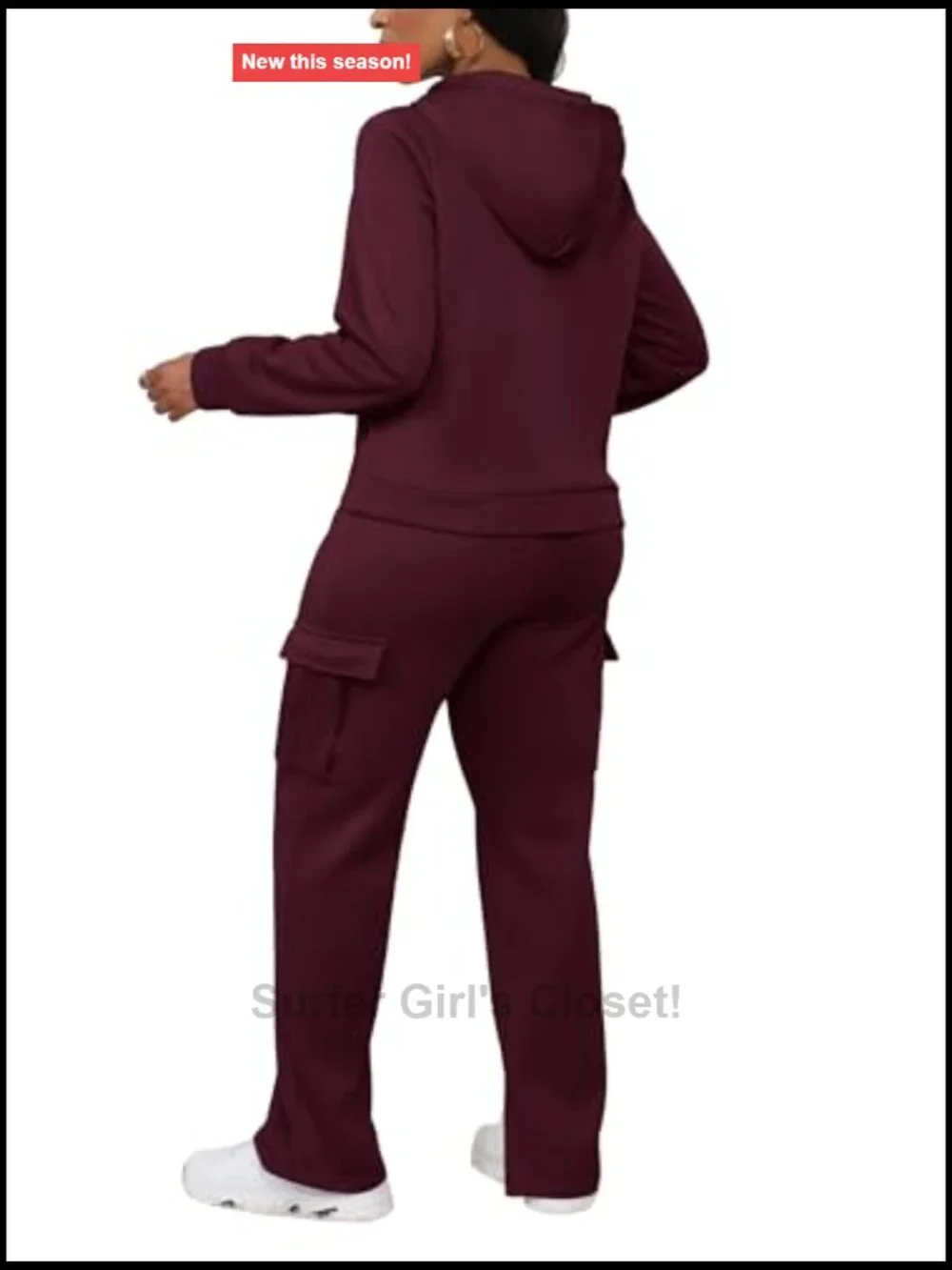 2 Piece Hoodie and Cargo Sweatpants Set - Soft Lounge Activewear
